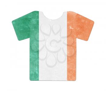 Simple t-shirt, flithy and vintage look, isolated on white - Ireland