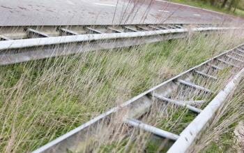 Abandoned road in the Netherlands, not being used for a long time