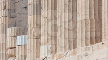 Old details of the Athenian Acropolis, Greece
