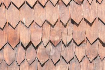 Very old wooden roofing tiles - Selective focus