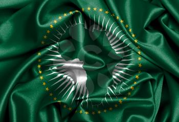Waving flag, close up - Flag of African Union