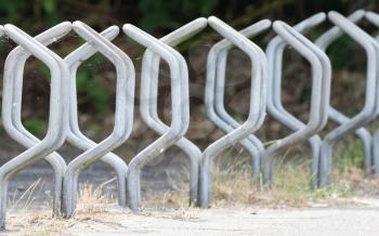 Bike rack in front of a dutch school