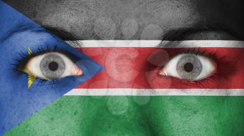 Women eye, close-up, blue, minimum make-up - South Sudan