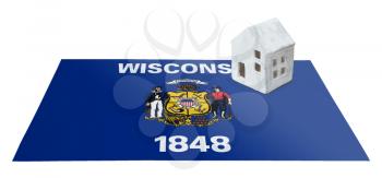 Small house on a flag - Living or migrating to Wisconsin