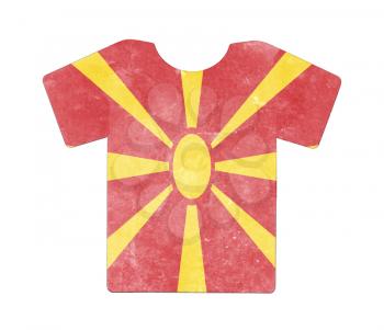 Simple t-shirt, flithy and vintage look, isolated on white - Macedonia