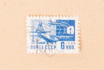 CCCP - CIRCA 1966: A stamp printed in the CCCP shows technology from the CCCP, circa 1966