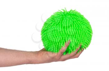 Virus like soft rubber ball isolated on solid background