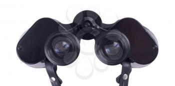 Vintage binoculars isolated, isolated on a white background
