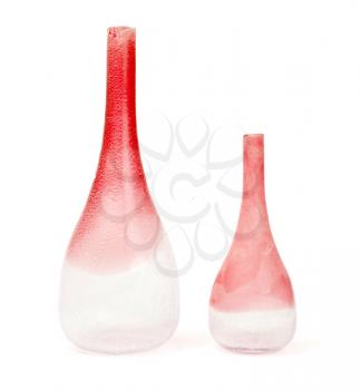 Glass vases, isolated on a white background