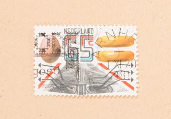 THE NETHERLANDS 1980: A stamp printed in the Netherlands shows typical dutch symbols, circa 1980