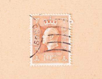 NORWAY - CIRCA 1980: A stamp printed in Norway shows the king, circa 1980
