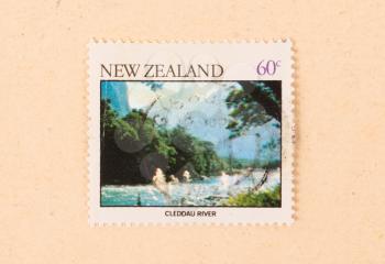 NEW ZEALAND - CIRCA 1980: A stamp printed in New Zealand shows Cleddau River, circa 1980