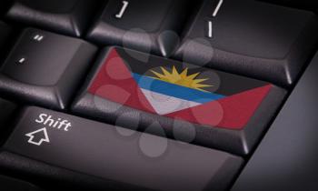 Flag on button keyboard, flag of Antigua and Barbuda