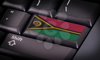 Flag on button keyboard, flag of Vanuatu