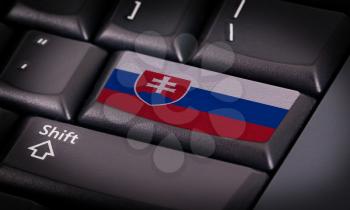 Flag on button keyboard, flag of Slovakia