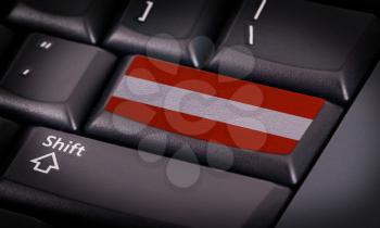 Flag on button keyboard, flag of Austria