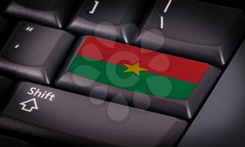 Flag on button keyboard, flag of Burkina Faso