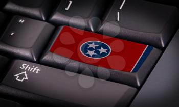 Flag on button keyboard, flag of Tennessee