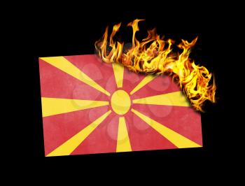 Flag burning - concept of war or crisis - Macedonia