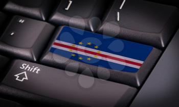 Flag on button keyboard, flag of Cape Verde