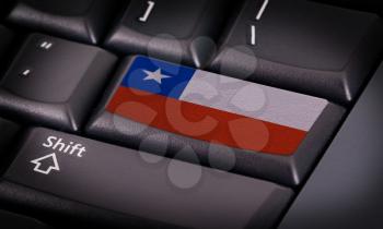 Flag on button keyboard, flag of Chile