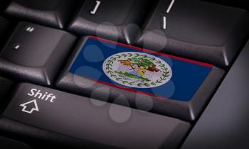 Flag on button keyboard, flag of Belize