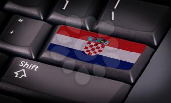 Flag on button keyboard, flag of Croatia