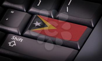Flag on button keyboard, flag of East Timor