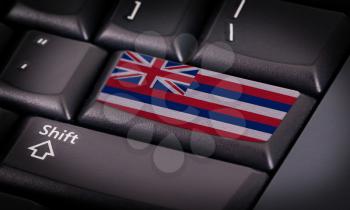 Flag on button keyboard, flag of Hawaii