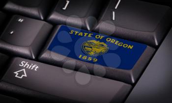 Flag on button keyboard, flag of Oregon