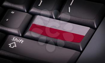 Flag on button keyboard, flag of Poland