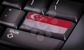Flag on button keyboard, flag of Singapore