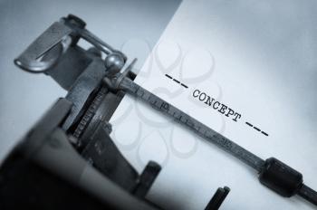 Vintage inscription made by old typewriter, concept