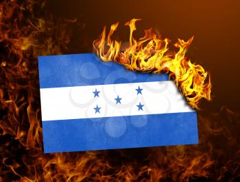 Flag burning - concept of war or crisis - Honduras