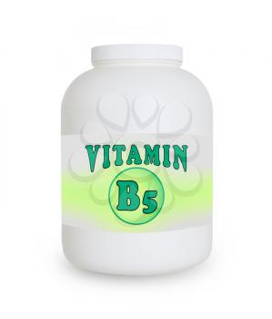 Vitamin B5 container, isolated on a white background