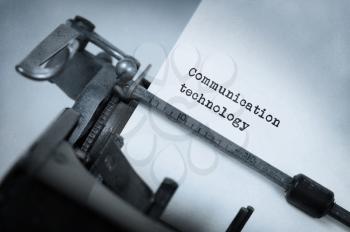 Vintage inscription made by old typewriter, communication