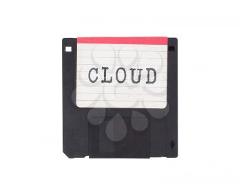 Floppy disk, data storage support, isolated on white - Cloud