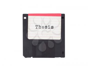Floppy disk, data storage support, isolated on white - Thesis