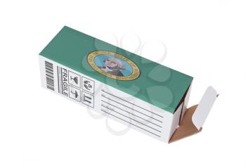 Concept of export, opened paper box - Product of Washington