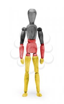 Wood figure mannequin with flag bodypaint on white background - Germany