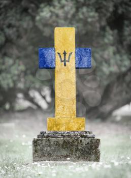 Old weathered gravestone in the cemetery - Barbados
