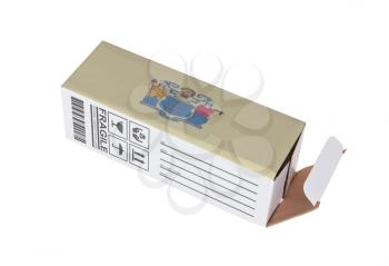 Concept of export, opened paper box - Product of New Jersey