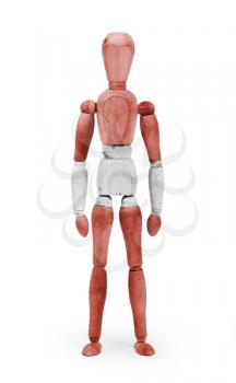 Wood figure mannequin with flag bodypaint on white background - Austria