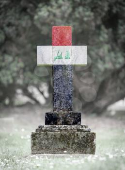 Old weathered gravestone in the cemetery - Iraq