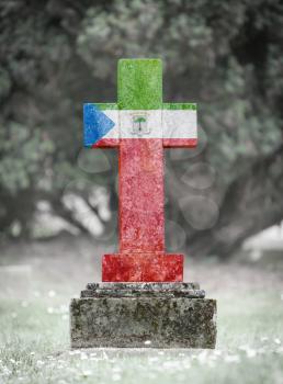 Old weathered gravestone in the cemetery - Equatorial Guinea