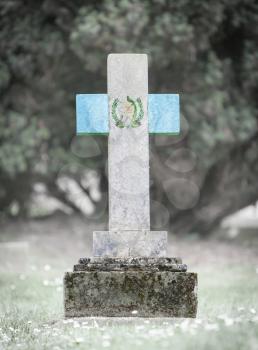 Old weathered gravestone in the cemetery - Guatemala