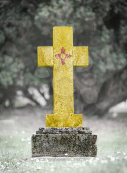 Old weathered gravestone in the cemetery - New Mexico