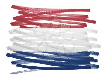 Flag illustration made with pen - Netherlands
