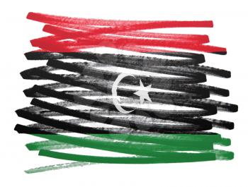 Flag illustration made with pen - Libya