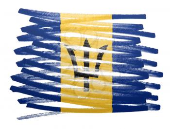 Flag illustration made with pen - Barbados